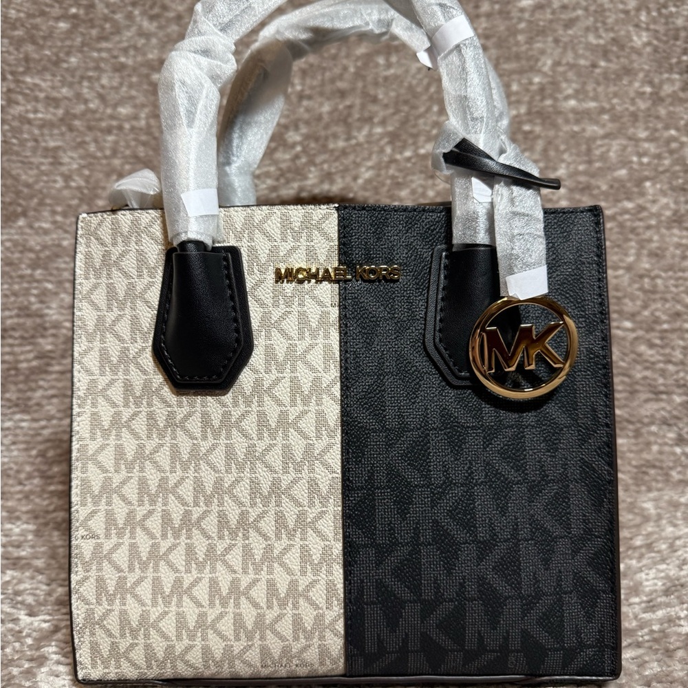 Michael Kors Two-Tone Black and Cream Satchel